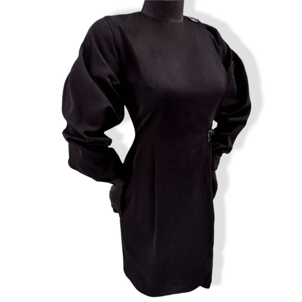 ALBERT NIPON, NIPON PETITES ASIAN WRAP WOOL DRESS / JACKET w/ TOGGLE Sz 2P